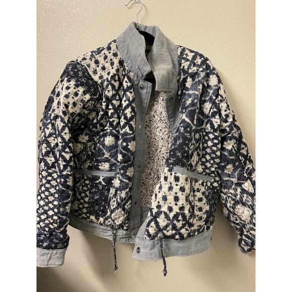 Anthropologie Blank NYC Reversible Quilted Patchwork Denim Jacket Size M - Picture 7 of 8